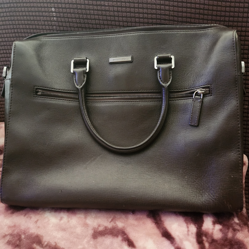 Michael Kors Black Leather Men's Or Woman's Laptop Bag